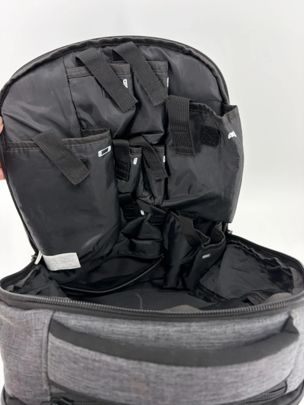 Nintendo Switch Backpack Travel Carry Case Gray Gaming Organizer Joy-Con Dock - Picture 3 of 7